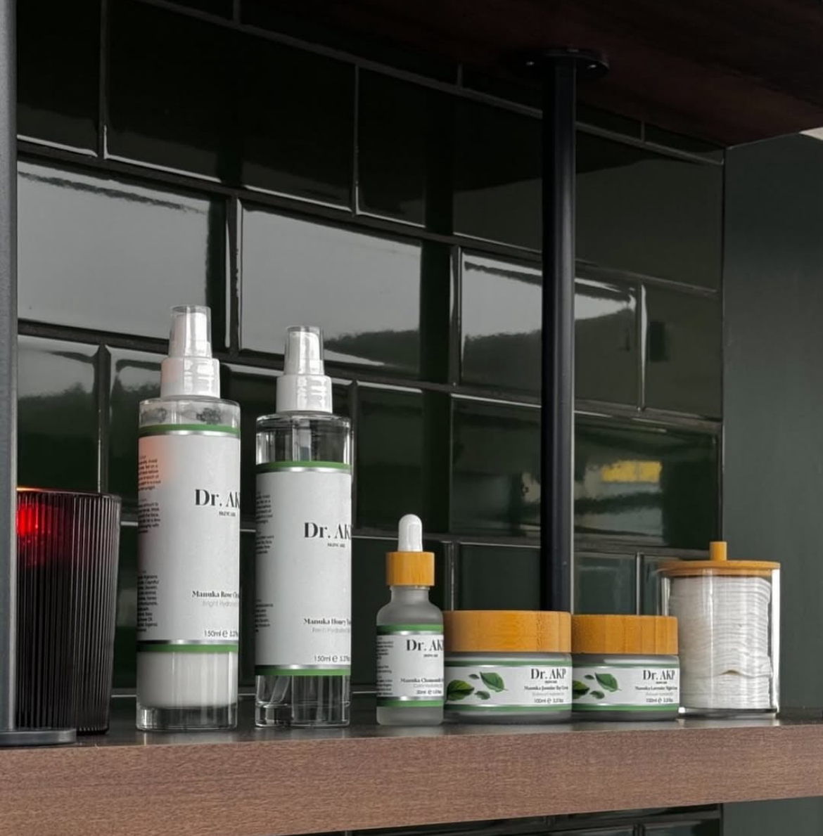 Dr AKP Skincare range featuring Manuka Honey-based products for healing and nourishing the skin