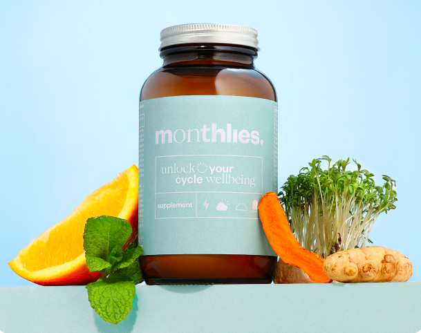 Monthlies natural supplement designed to support menstrual and hormonal health
