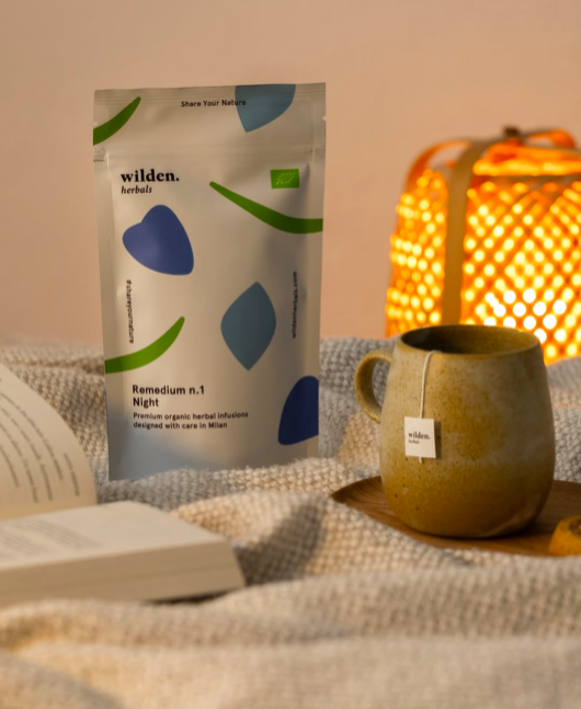 Herbal night time tea served with soft lights